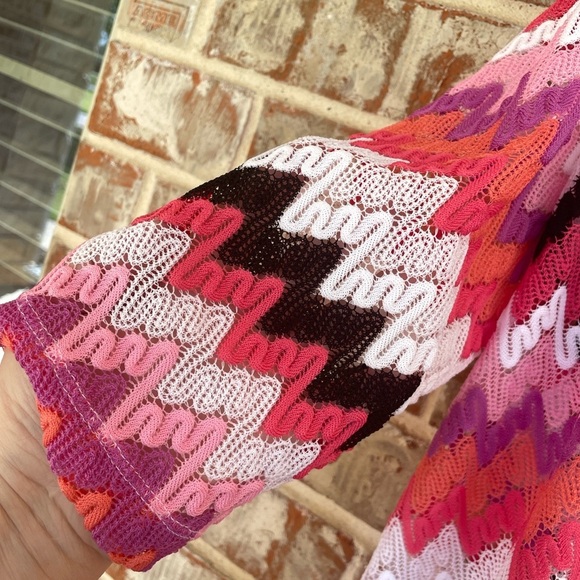 Alfred Dunner Women's Multicolor Chevron Lightweight Open Cardigan - Picture 4 of 8